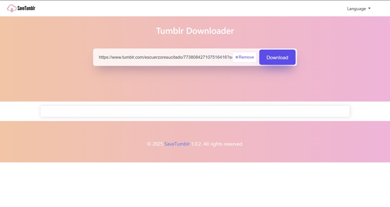 Open Savetumblr and Paste the Link